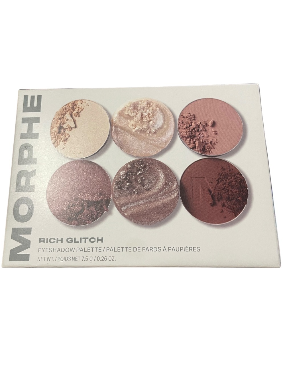 Morphe Rich Glitch Eyeshadow Palette — Soft Pinks, Warm Browns & Shimmer Creams